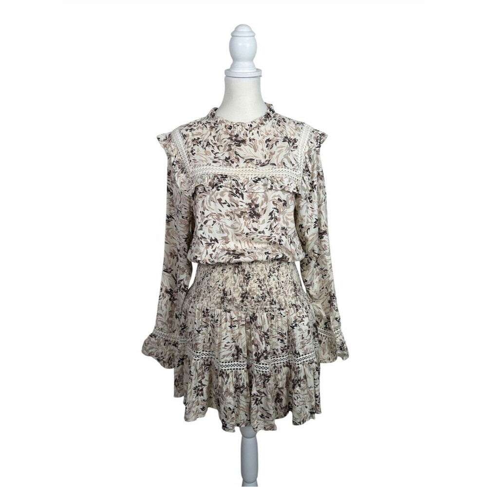 Tart Medium Boho Floral Smocked Mini Dress Cottagecore Prairie Ruffle